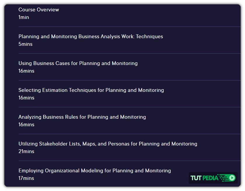 Business Analysis Techniques: Planning and Monitoring Business Analysis Work Course By Milena Pajic