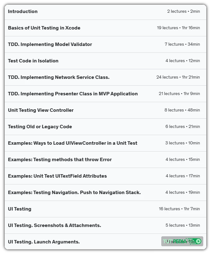 Unit Testing Swift Mobile App Course